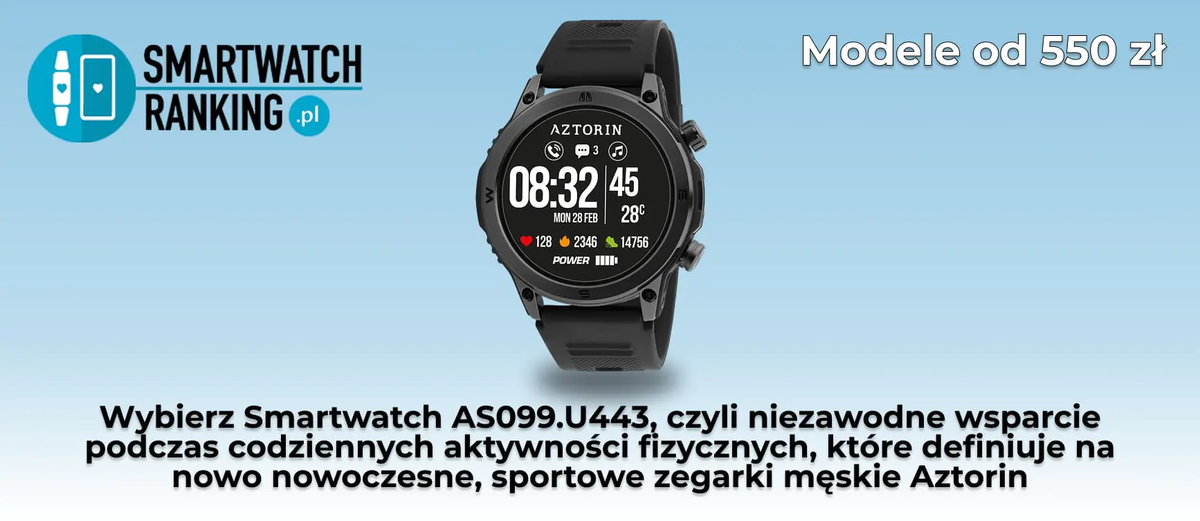 Rasowy zegarek męski Aztorin Sport AS099.U443 zaprojektowany dla osób ceniących ruch