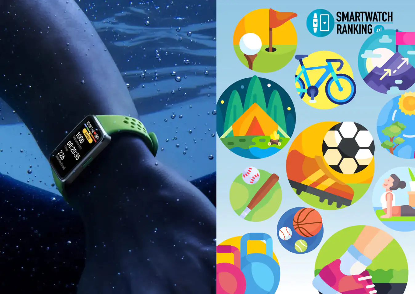 Huawei 10 - bogate funkcje sportowe: ponad 100 trybów treningowych, śledzenie biegania, pływania, jazdy na rowerze, jogi i treningów siłowych