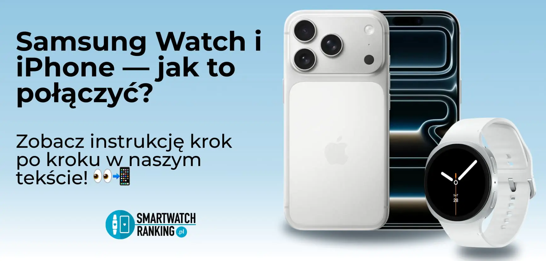 Smartwatch Samsung Galaxy Watch leżący obok smartfona iPhone