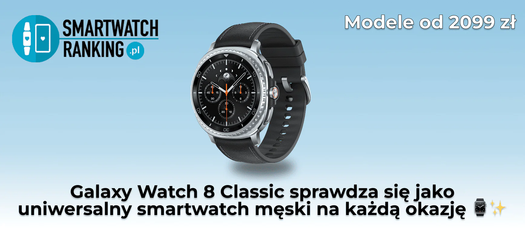 Samsung Galaxy Watch 46mm 8 Classic wyróżnia się klasycznym wyglądem i solidną konstrukcją