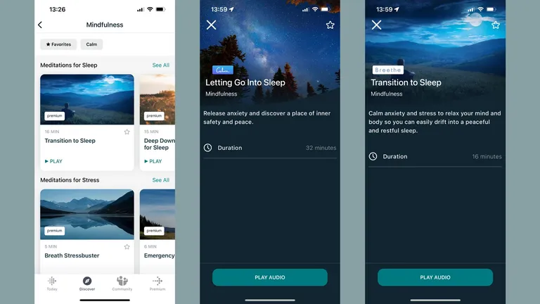 Ćwiczenia medytacyjne w Fitbit Premium