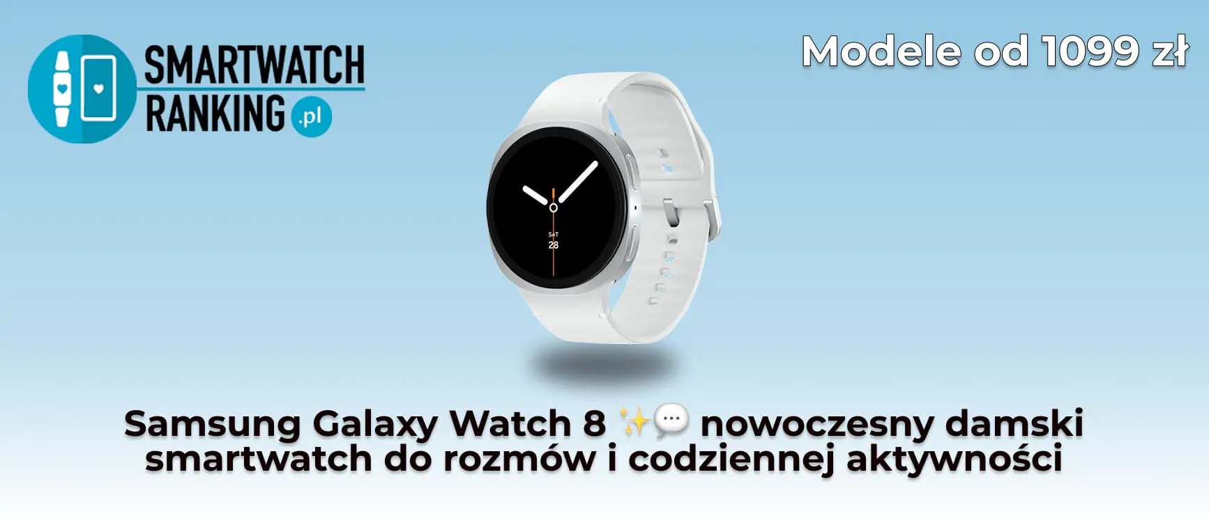 Zegarki damskie smartwatch Samsung Galaxy Watch 8 w kolorze srebrnym z aktywnym wyświetlaczem AMOLED